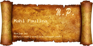 Mahl Paulina névjegykártya